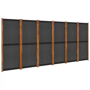 Lumarko Parawan 6-panelowy, czarny, 420 x 180 cm - Parawany - miniaturka - grafika 1