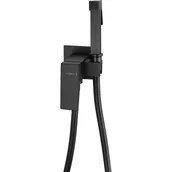 Baterie umywalkowe - Mexen Cube bateria bidetowa podtynkowa z zestawem punktowym, czarna - miniaturka - grafika 1