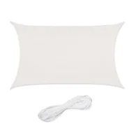 Parasole ogrodowe - Relaxdays Żagiel przeciwsłoneczny, prostokątny, 3 x 4 m, tkanina HDPE, stabilizowana UV, wklęsła, z linami napinającymi, biały - miniaturka - grafika 1