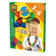 Zabawki interaktywne dla dzieci - SES Creative Drewniane korale - nauka nawlekania - miniaturka - grafika 1