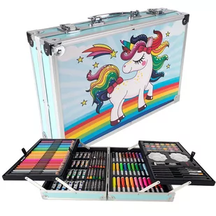 Zestaw Artystyczny Walizka do Rysowania Malowania Kredki Mazaki Farby dla Dzieci - Kredki, ołówki, pastele i pisaki - miniaturka - grafika 1