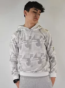 Fila Męska bluza z kapturem Riad AOP Regular, Jasna biała róża, XS - Bluzy męskie - miniaturka - grafika 1