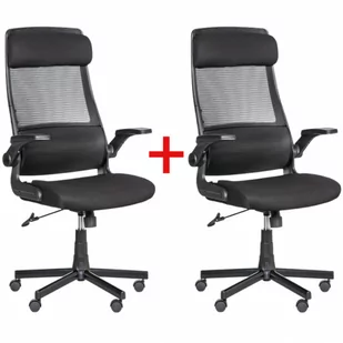 Fotel biurowy, krzesło biurowe Krzesło biurowe Eiger 1+1 Gratis, czarny - Fotele i krzesła biurowe - miniaturka - grafika 1