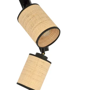 Emibig Yoga lampa sufitowa (spot) 3-punktowa czarna/rattan 1151/3 - Lampy sufitowe - miniaturka - grafika 5