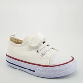 Buty dla dziewczynek - APAWWA RC04 trampki dziecięce na rzep białe - miniaturka - grafika 1