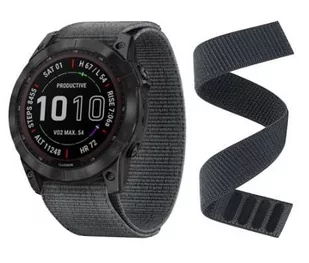 Opaska Pasek Bransoleta Nylon Loop Garmin Fenix 3/5X/3Hr/5X Plus/6X/6X Pro/7X Szara - Akcesoria do smartwatchy - miniaturka - grafika 1
