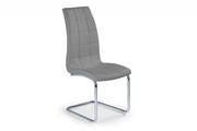 Krzesła - Stalowe krzesło do jadalni na płozie ekoskóra szare CALAMO - miniaturka - grafika 1