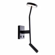 Lampy ścienne - Kinkiet regulowany ścienny Ibiza W0349 Maxlight LED 6W+3W 3000K tuba czarna - miniaturka - grafika 1