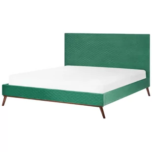 Łóżko welurowe 180 x 200 cm zielone BAYONNE - Łóżka - miniaturka - grafika 1