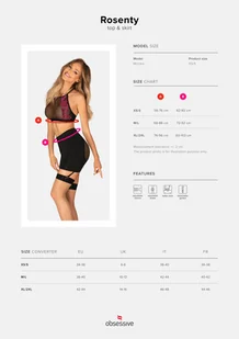 Komplet Rosenty Top+ spódnica Czarno-Różowy (Rozmiar XL/XXL) - Piżamy damskie - miniaturka - grafika 7