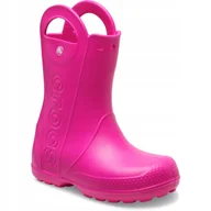 Buty dla dziewczynek - Crocs Kalosze Dziecięce Lekkie Wodoodporne Gumowce Handle Rain Boot 23-24 - miniaturka - grafika 1