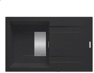 PYRAMIS Zlewozmywak KARTESIO 1B 1D czarny, k.aut, maskownica (79x50) 070238601 - Zlewozmywaki - miniaturka - grafika 1