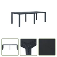 Stoły ogrodowe - The Living Store Stół ogrodowy - 220x90x72 cm - plastikowy - antracytowy - Stół Ogrodowy - miniaturka - grafika 1