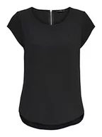 Koszulki i topy damskie - ONLY Women Unicolored Short Sleeve Blouse | Basic Round Neckline | Blouses T-Shirt Top ONLVIC, Colours:Black, Size:34 - miniaturka - grafika 1