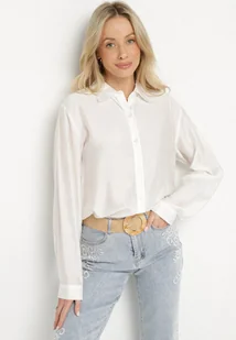 Biała Wiskozowa Koszula o Klasycznym Kroju Sovnella - Koszule damskie - miniaturka - grafika 1