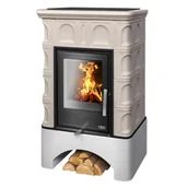 Piece wolnostojące - ABX Piec kaflowy Britania K biały cokół z płaszczem wodnym Ahorn - miniaturka - grafika 1