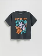 Koszulki dla dziewczynek - Reserved - T-shirt z nadrukiem - ciemnoszary - miniaturka - grafika 1