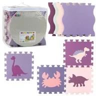 Maty edukacyjne - Puzzle mata edukacyjna Pianka Eva róż-fiolet 25szt Leantoys - puzzle - miniaturka - grafika 1