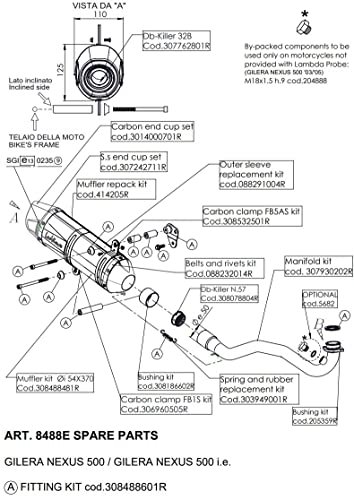 LeoVince uchwyt do rury wydechowej, część zamienna, zestaw uchwytów do układu wydechowego do Gilera Nexus 500