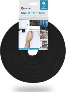 VELCRO One Wrap o szerokości 10 mm, czarna, 25 m - Taśmy klejące - miniaturka - grafika 1