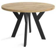 Stoły - Industrialny okrągły stół z czarnymi nogami L6-L55 - miniaturka - grafika 1