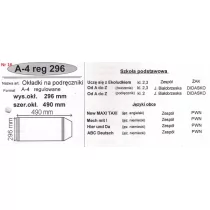 NARNIA OKLADKI NA PODRECZNIK A4 REGULOWANE NR.16 - 296mm/490mm OPAKOWANIE 25 SZT 16 - Szkolne artykuły papiernicze - miniaturka - grafika 1