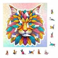 Puzzle - Puzzle Mruu&Pruu 25 x 25 cm KOTEK 150 elementów Układanka drewniana - miniaturka - grafika 1