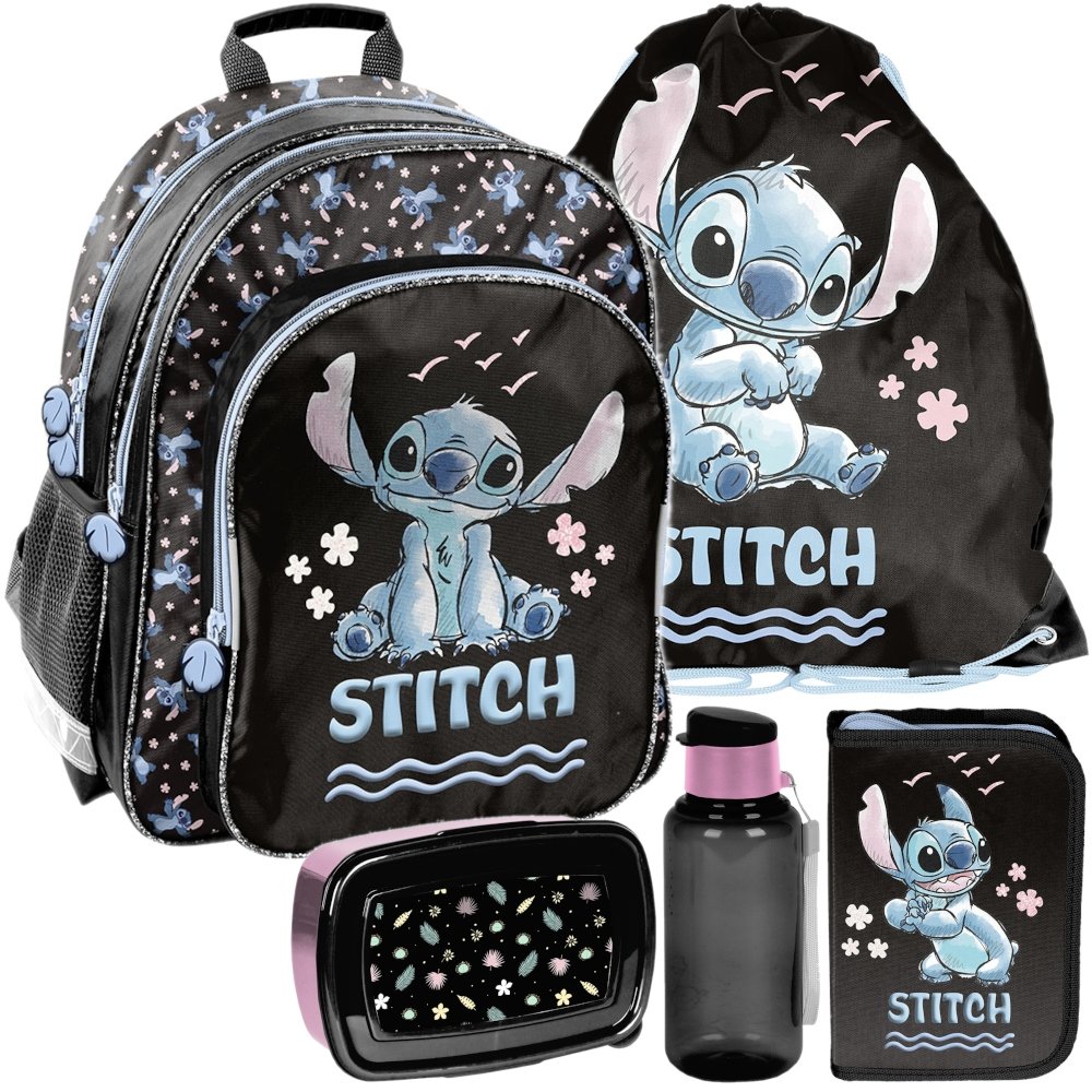 Plecak szkolny dla dziewczynki tornister 1-3 4-6 klasa Stitch Stich zestaw