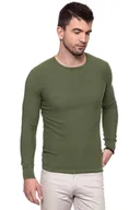Swetry męskie - Wrangler, Sweter męski, Pique Crew Knit Deep Lichen Grn W8616Pt1X, rozmiar XXL - miniaturka - grafika 1