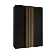 Szafy - Szafa przesuwna Garderoba SAPPORO 1 180 gł. 60 czarny/czarny - miniaturka - grafika 1