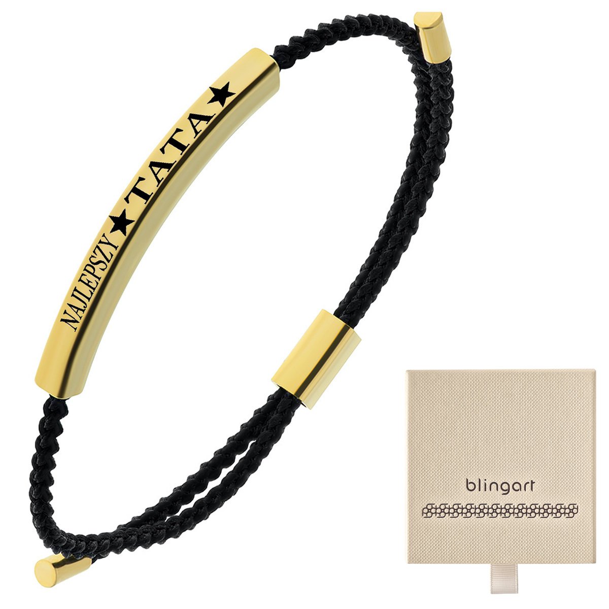 Bransoletka męska z GRAWEREM sznurkowa STAL 316L k