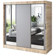 Szafy - Szafa przesuwna 2x Lustro 200x200 Sofia , Dąb Sonoma / Antracyt mat - miniaturka - grafika 1