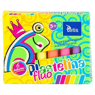 Tetis Plastelina fluoresc. 15g 6kol. TETIS - Przybory szkolne - miniaturka - grafika 1