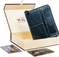 Portfele - Always Wild Pionowy Portfel Męski Na Zamek Z Przeszyciami, Skóra Naturalna ! - miniaturka - grafika 1
