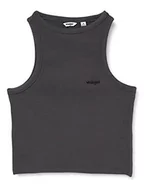 Koszulki i topy damskie - Wrangler Koszulka damska Cropped Tank T-Shirt, szary, L - miniaturka - grafika 1
