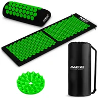 Masażery - Mata do akupresury z kolcami Neo-Sport NS-901 czarno-zielona - miniaturka - grafika 1