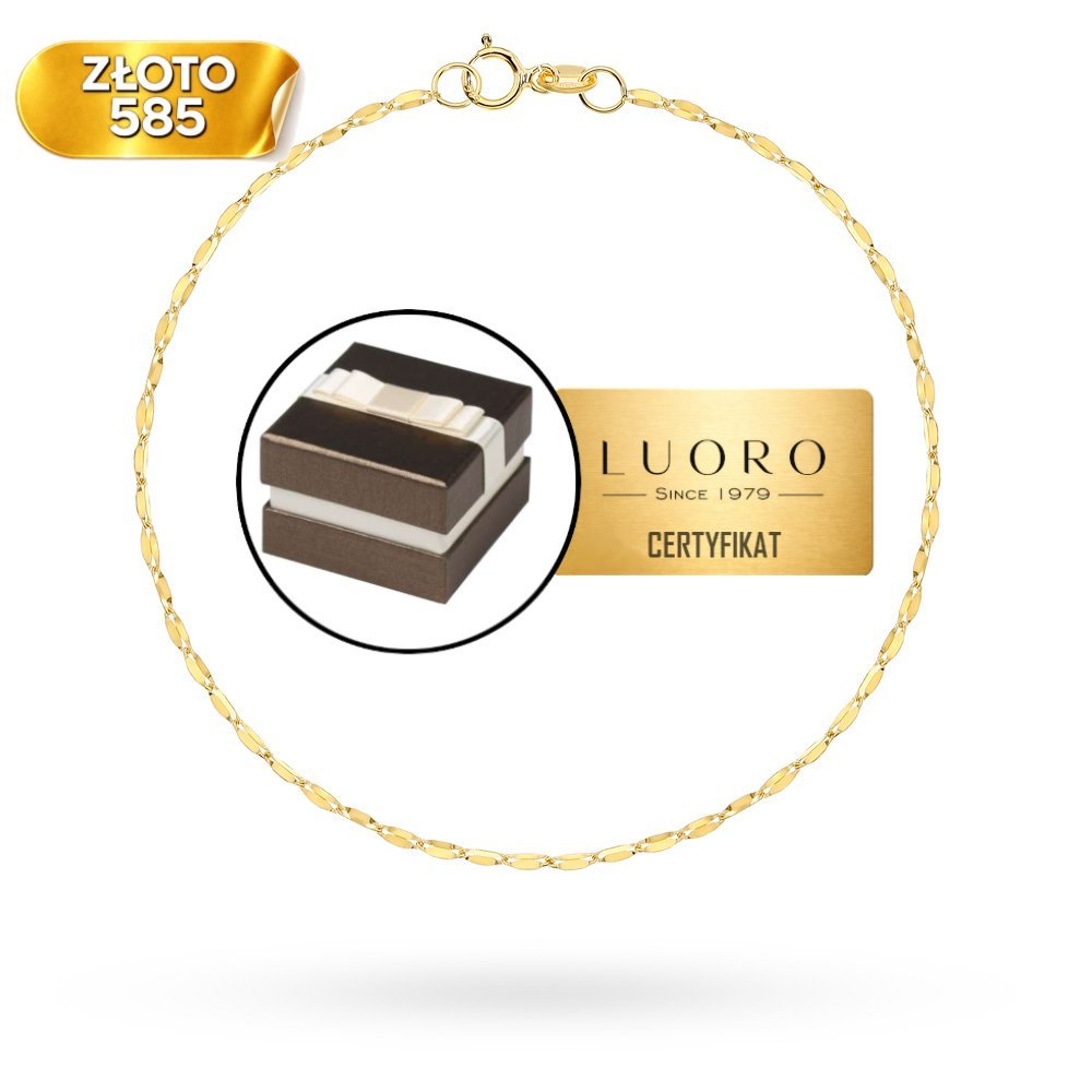 BRANSOLETKA ZŁOTA 585 14K WZÓR FINEZJA 17 CM ŻÓŁTE ZŁOTO ELEGANCKA