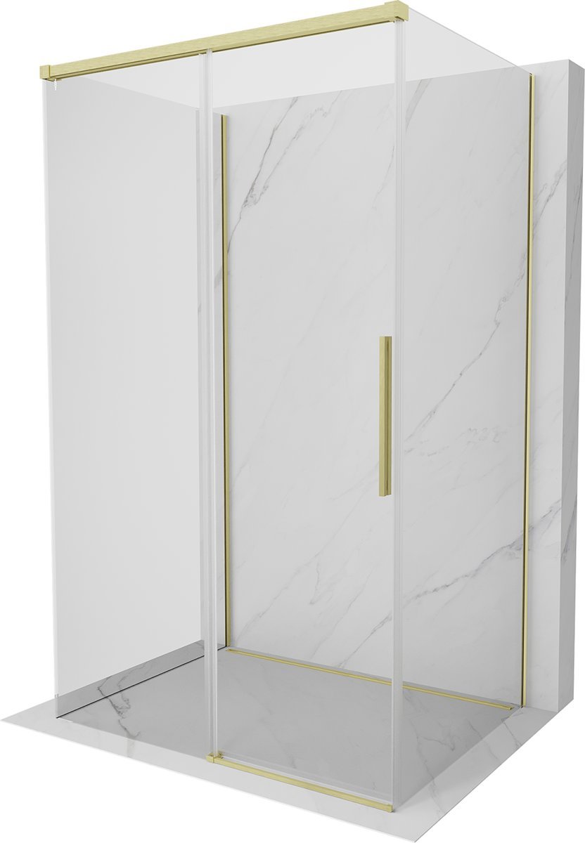 Mexen Rox-3S kabina prysznicowa 3-ścienna rozsuwana 150 x 95 cm, transparent, złota szczotkowana - 8C2-150-095-55-00-3S