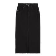 Spódnice - Cropp - Czarna jeansowa spódnica midi - Czarny - miniaturka - grafika 1