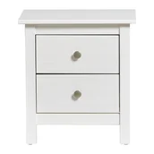 Szafki nocne - Biała szafka nocna z litego drewna sosnowego z 2 szufladami Marckeric Berna - miniaturka - grafika 1