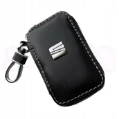 Etui na klucze - SKÓRZANE ETUI na klucze SEAT logo KLUCZYK samochodowy ELEGANCKI brelok - miniaturka - grafika 1