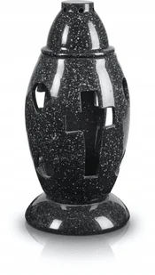 Znicz Ceramiczny Nagrobkowy Cmentarny Czarny 28 cm - Lampiony i znicze - miniaturka - grafika 1