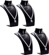 Biżuteria - akcesoria - zestaw 4 sztuk - stojak na biżuterię, stojak na naszyjnik, plastikowy stojak na biżuterię, stojak na kolczyki, stojak na biżuterię, stojak na łańcuszek dla jubilerów - sklepy, stojak - czarny - miniaturka - grafika 1