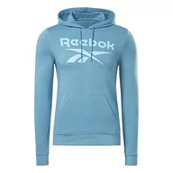 Bluzy męskie - Reebok Męska bluza z długim rękawem z dużym logo, stalowa niebieska S23-R, S, Steely Blue S23-r, S - miniaturka - grafika 1