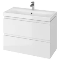 Szafki łazienkowe - Cersanit Moduo szafka slim 80 cm podumywalkowa biała S590-002-ECO - miniaturka - grafika 1