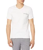 Paski - Emporio Armani Underwear Men's V-Neck Core pasek z logo, 2-pak, biały, eclipse, M, White/Eclipse, M - miniaturka - grafika 1