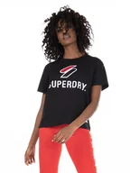 Koszulki i topy damskie - Koszulka damska Superdry Sportstyle Classic czarny t-shirt-S - miniaturka - grafika 1