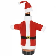 Ozdoby bożonarodzeniowe - Pokrowiec świąteczny na butelkę Mikołaj wina alkoholu ubranko wino prezent święta kod: O-839004 - miniaturka - grafika 1