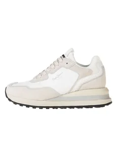 Pepe Jeans FOOTWEAR Skórzane sneakersy w kolorze beżowo-białym na koturnie - Trampki damskie - miniaturka - grafika 1