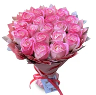 Zestawy upominkowe - Bukiet mydlany kwiaty mydlane róże (18 szt). Prezent na 18 urodziny. Komunia - miniaturka - grafika 1